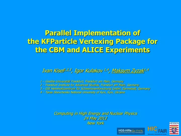 parallel implementation of the kfparticle vertexing package for the cbm and alice experiments
