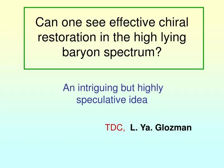 can one see effective chiral restoration in the high lying baryon spectrum