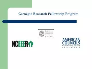 Carnegie Research Fellowship Program