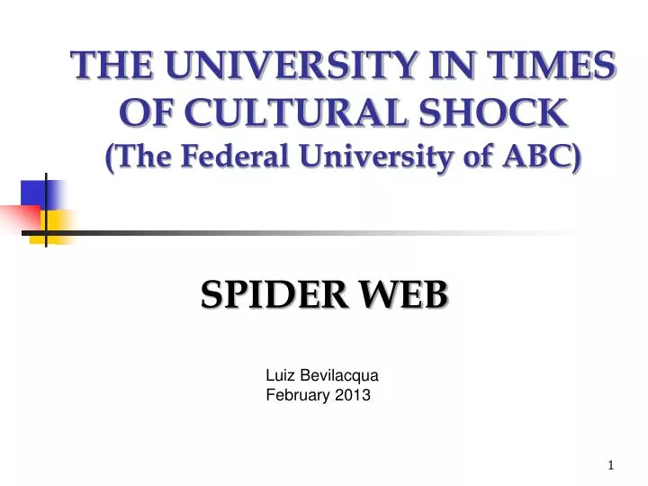 the university in times of cultural shock the federal university of abc