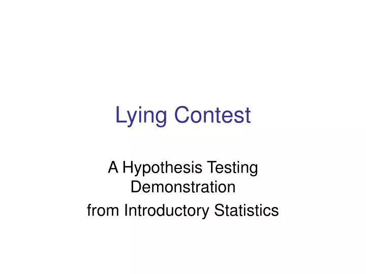 lying contest