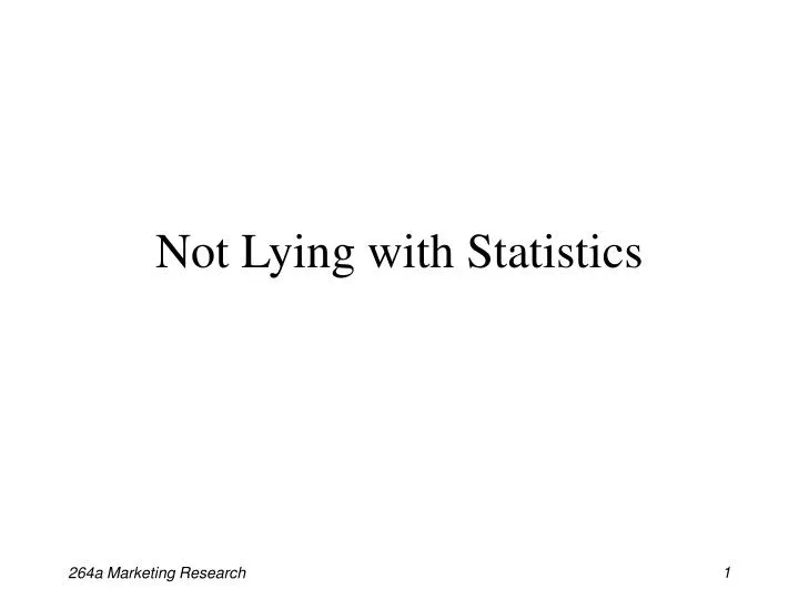 not lying with statistics