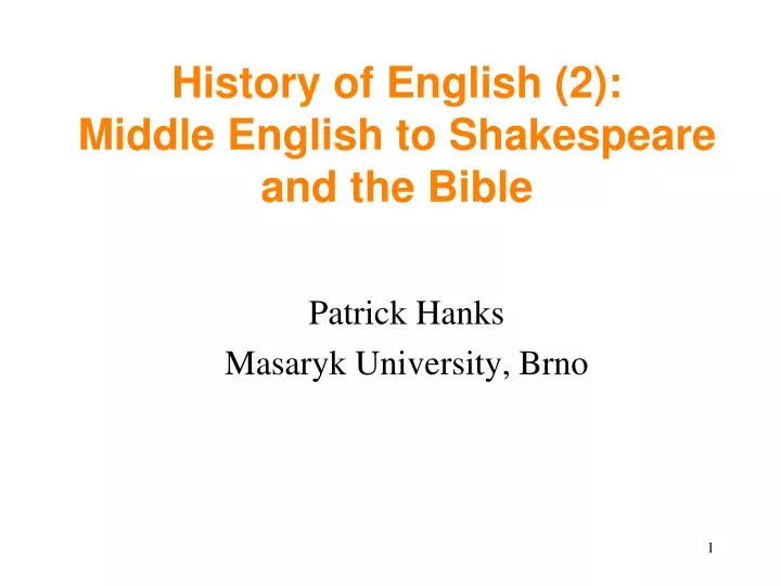 patrick hanks masaryk university brno