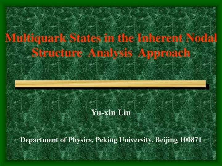 multiquark states in the inherent nodal structure analysis approach