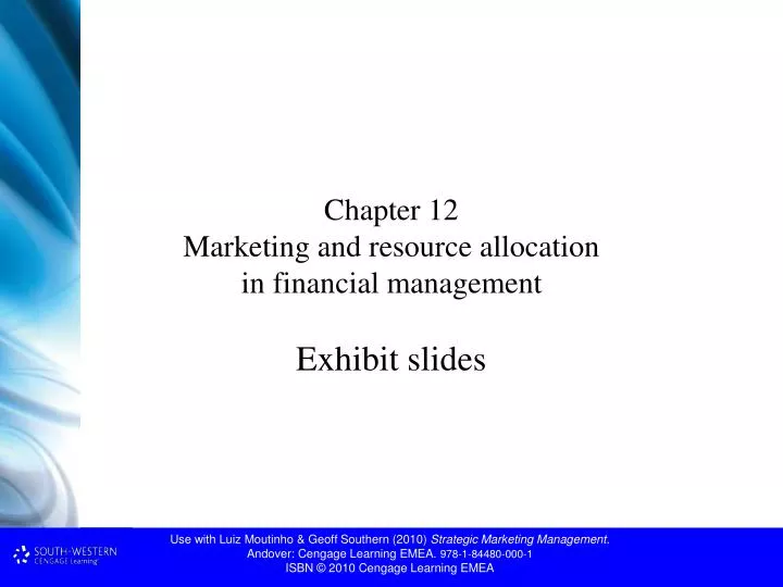 chapter 12 marketing and resource allocation in financial management