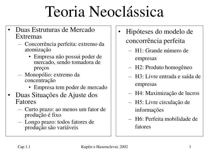 teoria neocl ssica