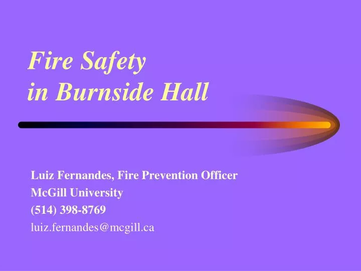 fire safety in burnside hall