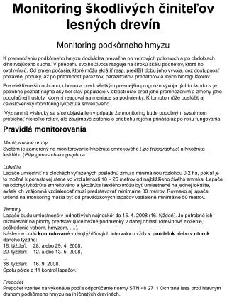 monitoring kodliv ch inite ov lesn ch drev n