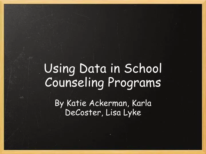 using data in school counseling programs