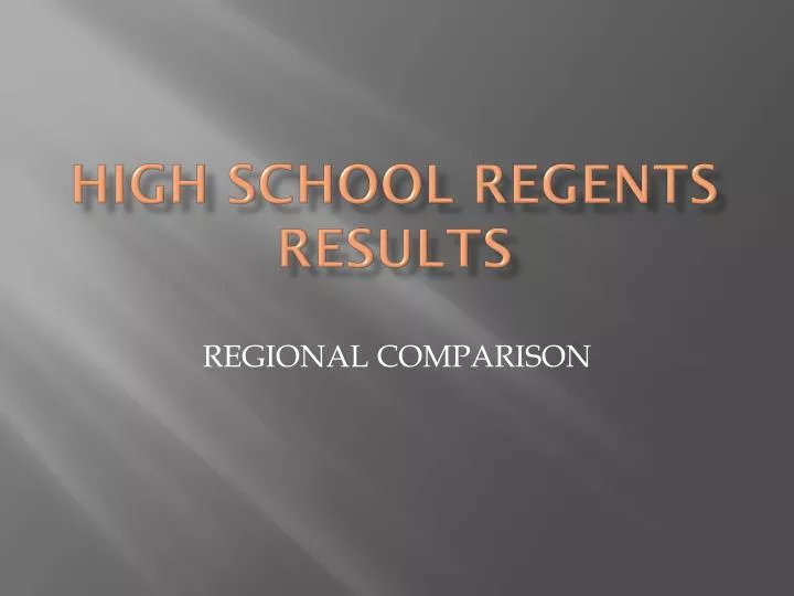 high school regents results