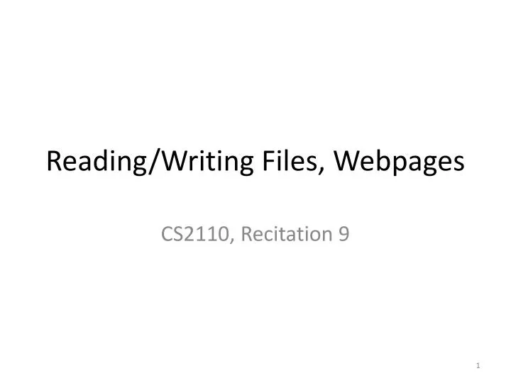 reading writing files webpages