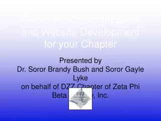 Electronic Communication and Website Development for your Chapter