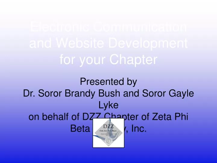 electronic communication and website development for your chapter