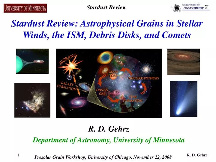 stardust review astrophysical grains in stellar winds the ism debris disks and comets