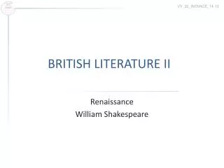 BRITISH LITERATURE II