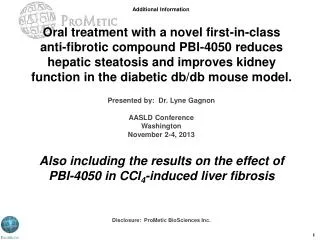 Oral treatment with a novel first-in-class