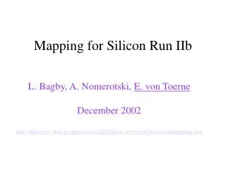 Mapping for Silicon Run IIb
