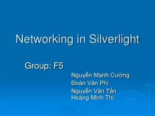 networking in silverlight