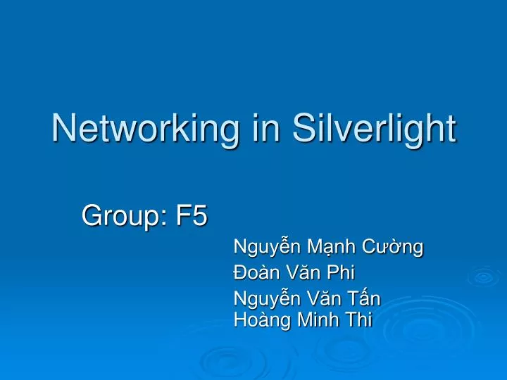 networking in silverlight