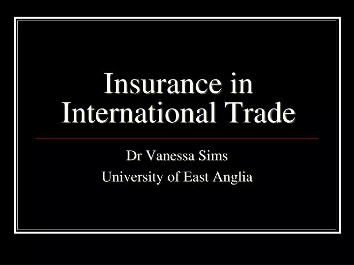 insurance in international trade