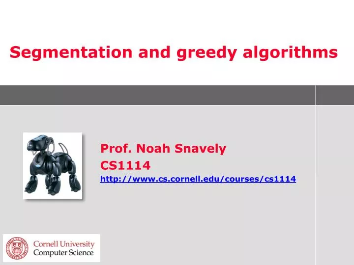 segmentation and greedy algorithms