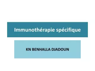immunoth rapie sp cifique