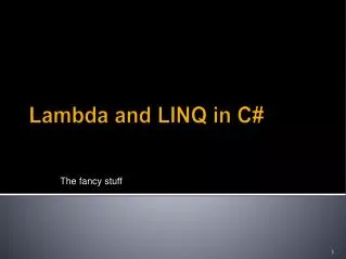Lambda and LINQ in C#