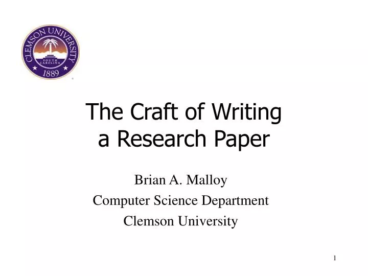 the craft of writing a research paper