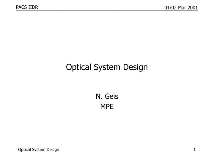 optical system design