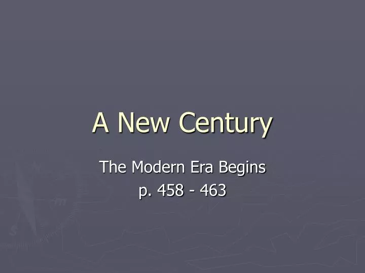a new century