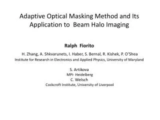 Adaptive Optical Masking Method and Its Application to Beam Halo Imaging