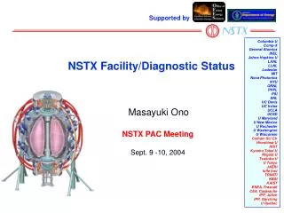 NSTX Facility/Diagnostic Status
