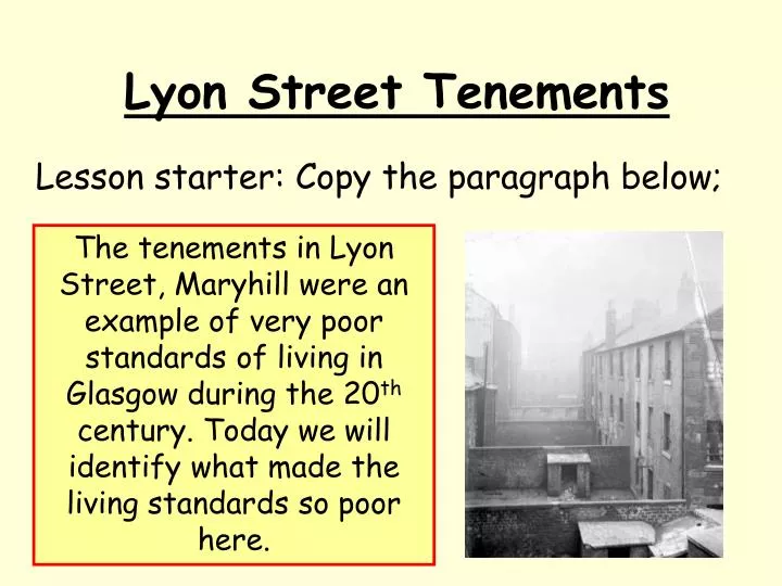 lyon street tenements