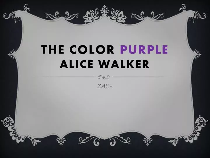 the color purple alice walker