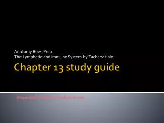 Chapter 13 study guide