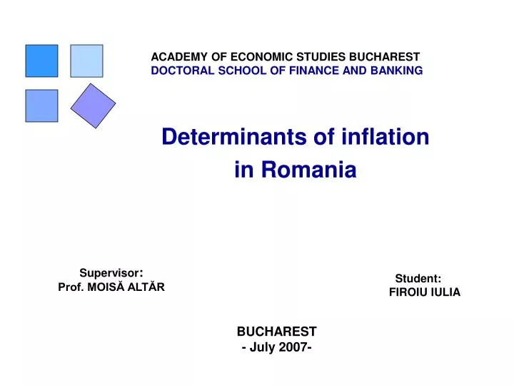 determinants of inflation in romania