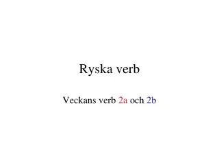 ryska verb