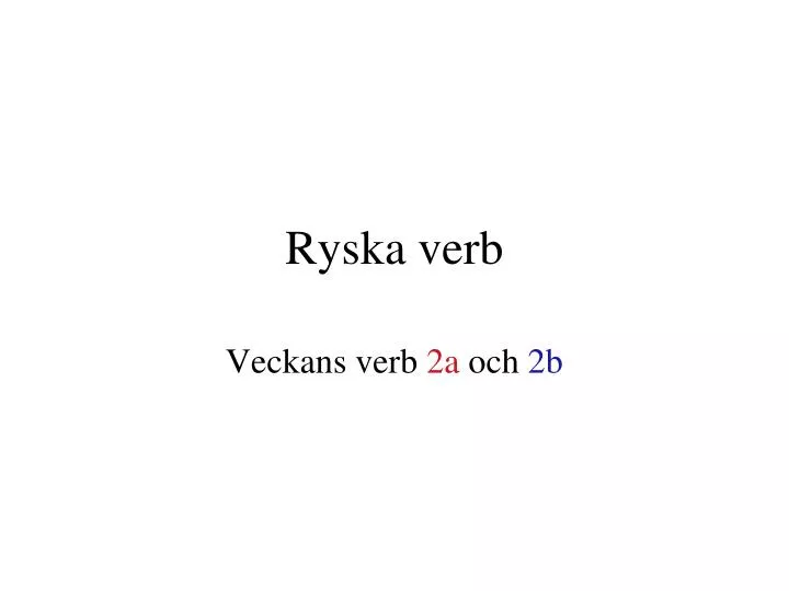 ryska verb