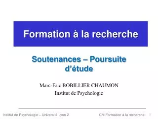formation la recherche