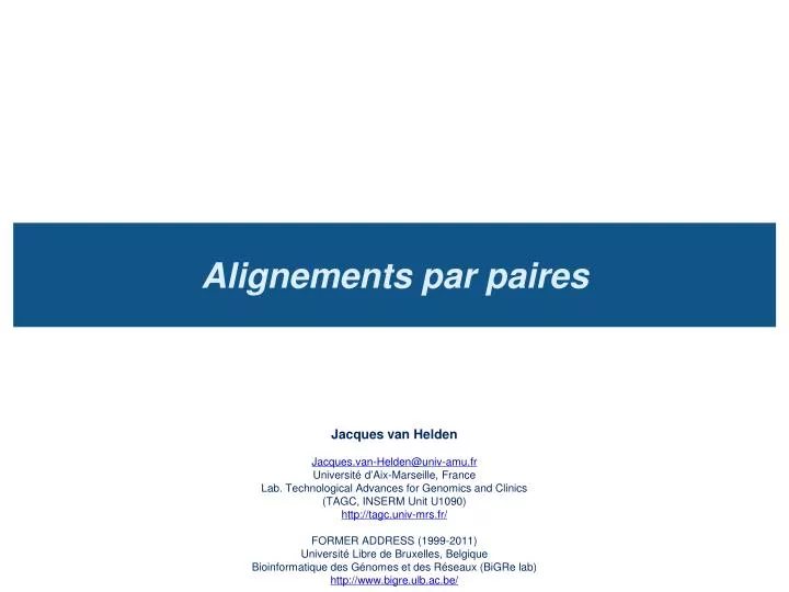 alignements par paires