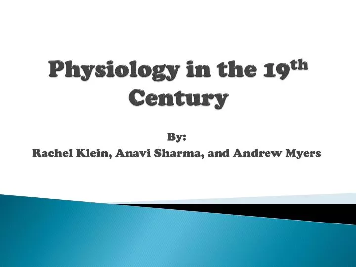 physiology in the 19 th century