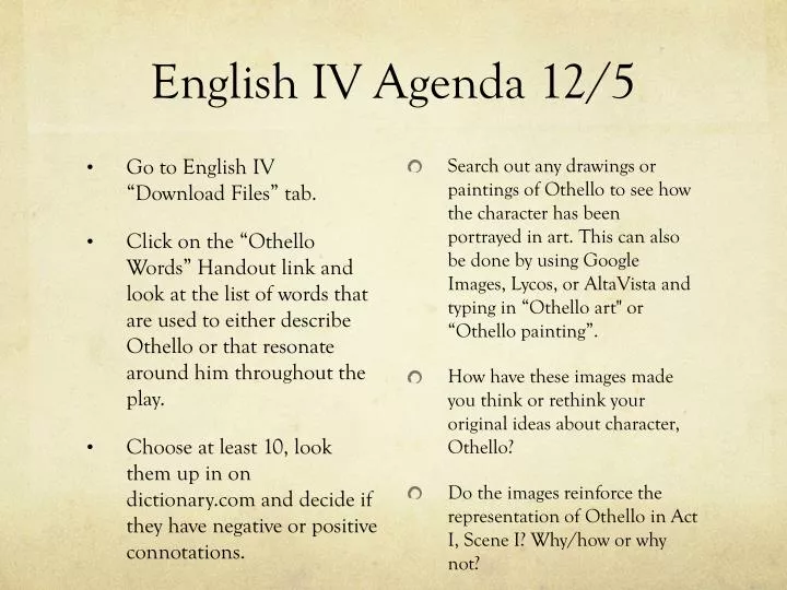 english iv agenda 12 5