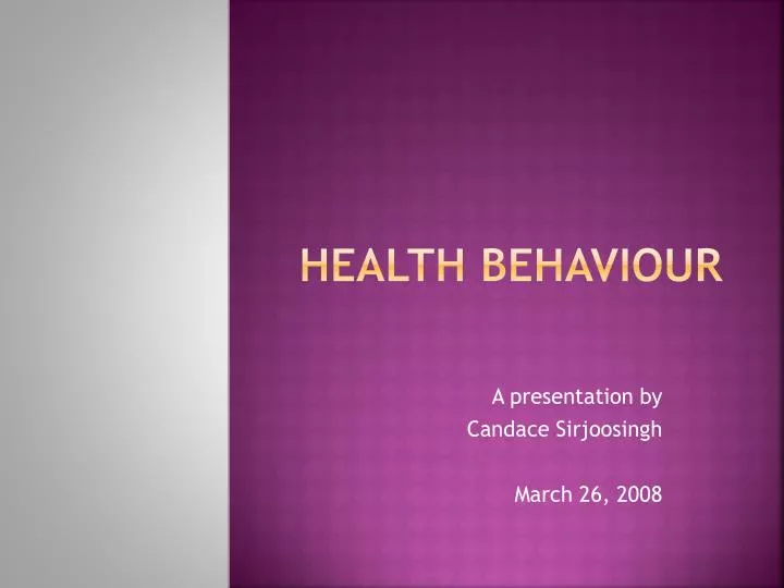 health behaviour