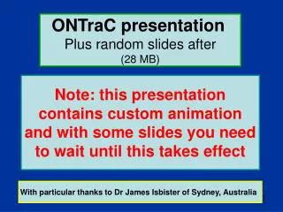 ONTraC presentation Plus random slides after (28 MB)