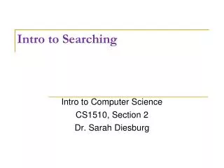 Intro to Searching