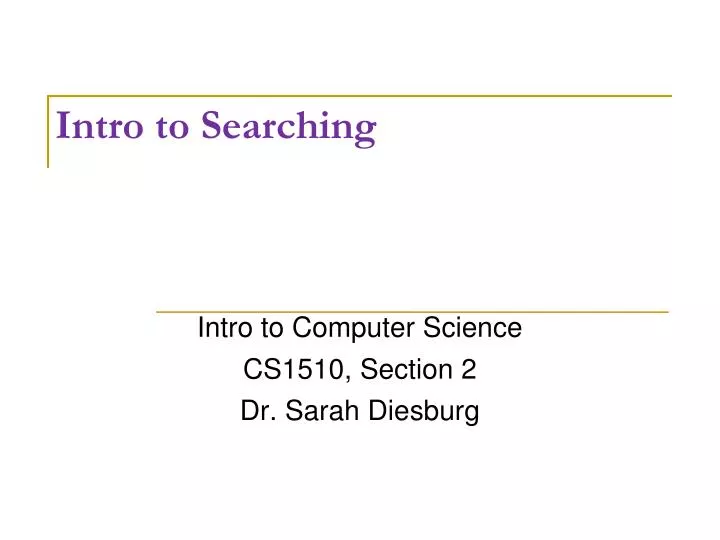 intro to searching