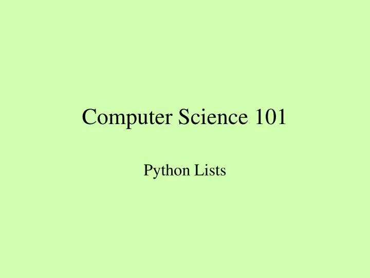 computer science 101