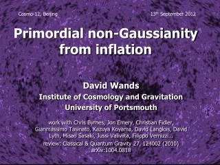 Primordial non- Gaussianity from inflation