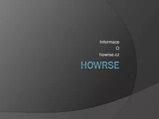 informace o howrse cz