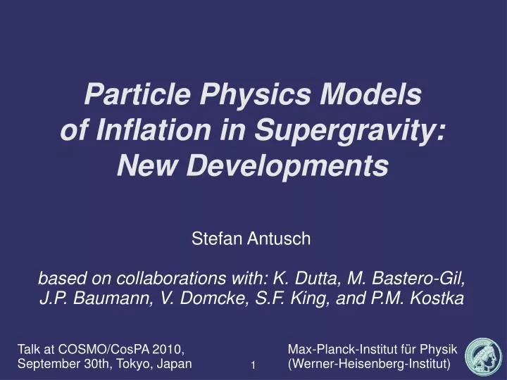 particle physics models of inflation in supergravity new developments